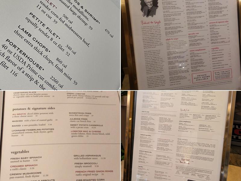 Ruth's Chris Steak House Menu