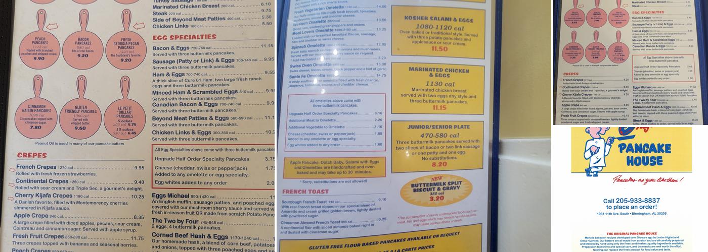 The Original Pancake House Menu