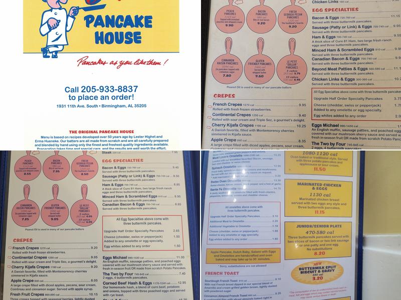 The Original Pancake House Menu