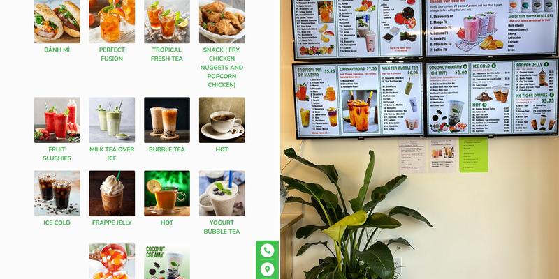 Boba cafe Menu