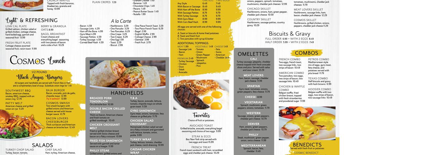 Cosmos Restaurant Menu