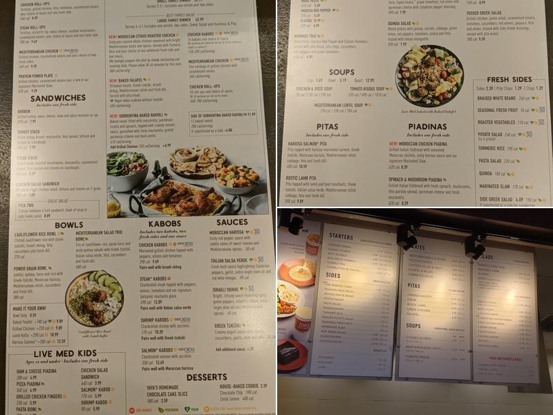 Zoës Kitchen Menu