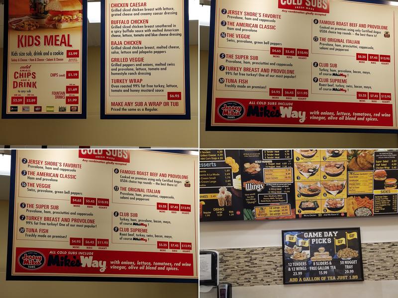 Jersey Mike's Subs Menu