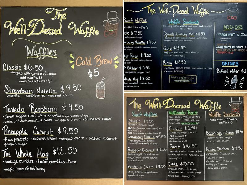 The Well Dressed Waffle Menu