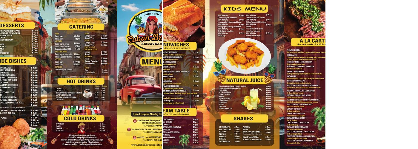 Cuban Breeze Menu