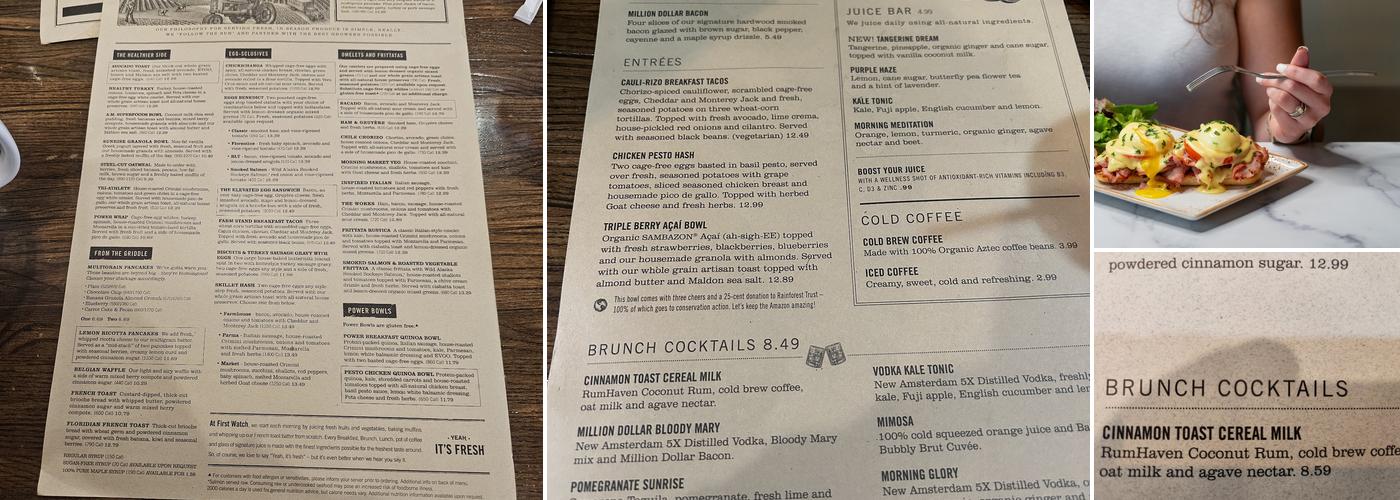 First Watch Menu