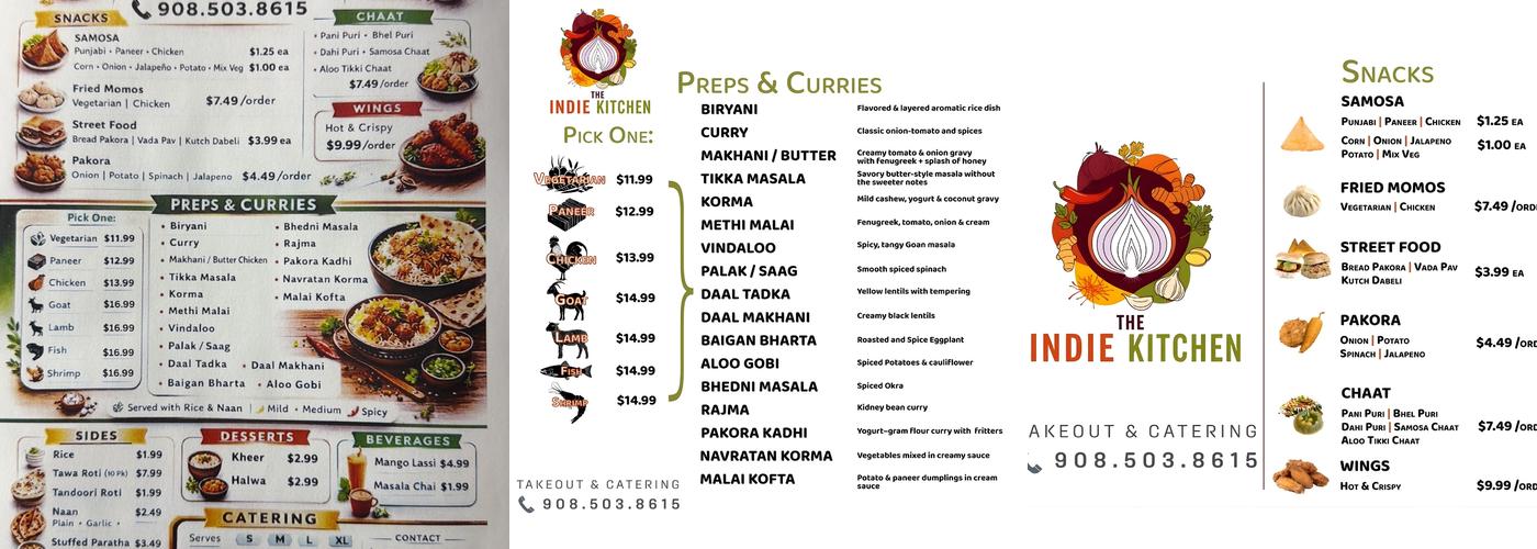The Indie Kitchen Menu
