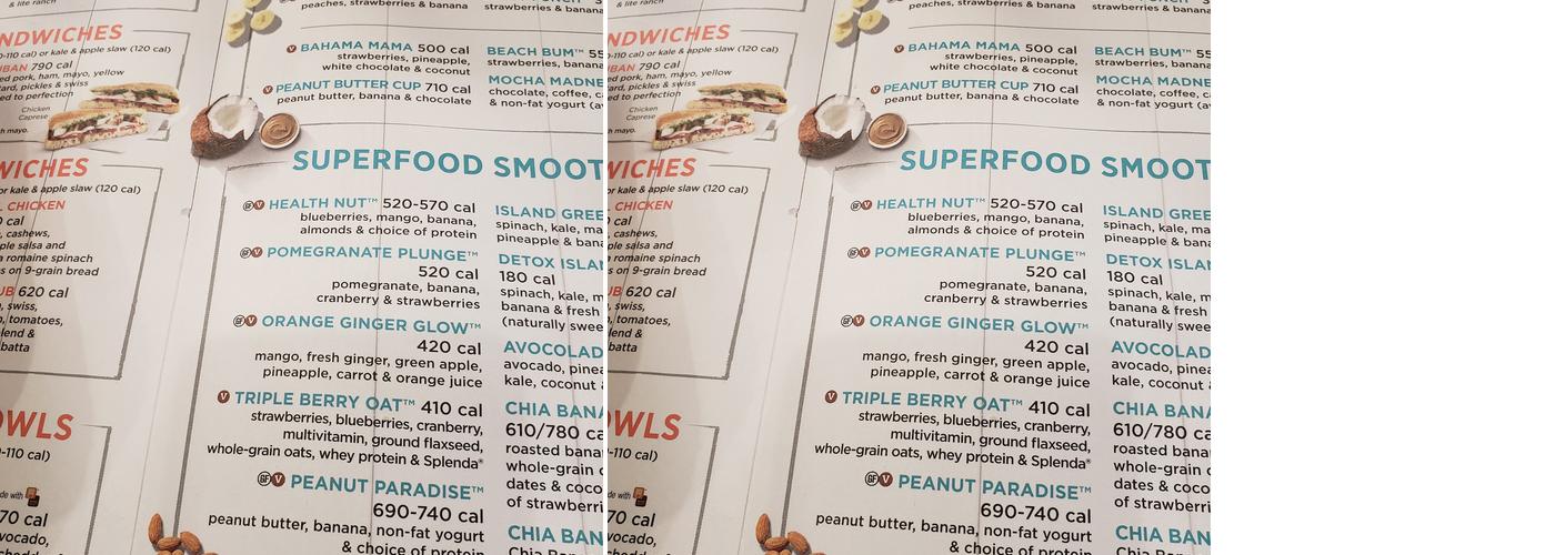 Tropical Smoothie Cafe Menu