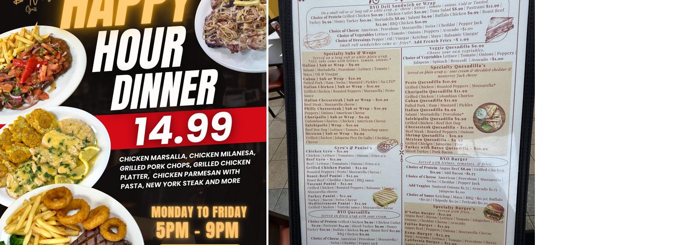 D'Nolas Grill Menu