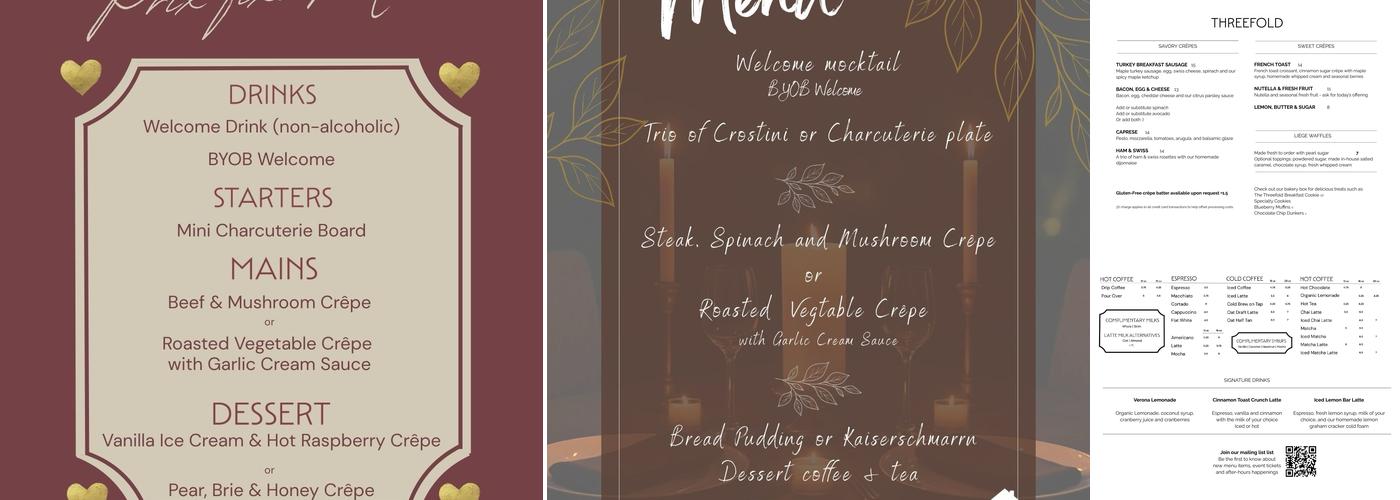 Threefold Menu