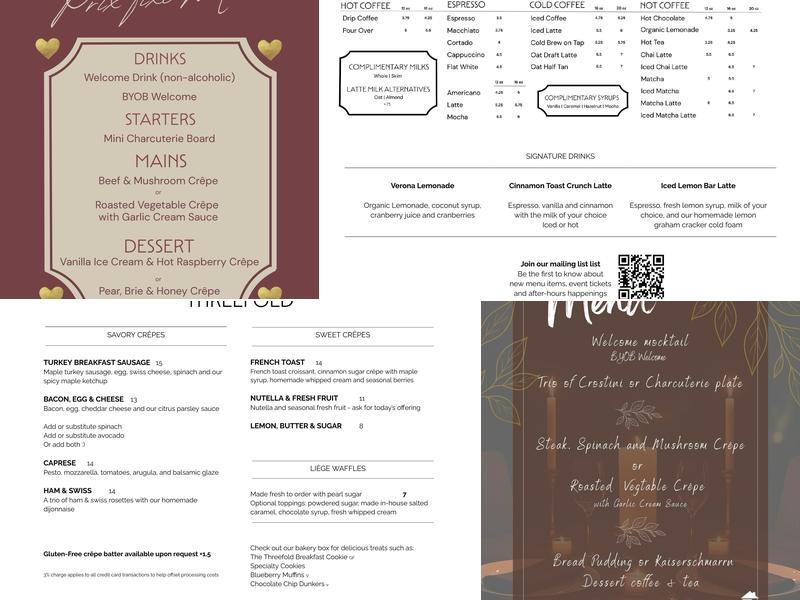Threefold Menu