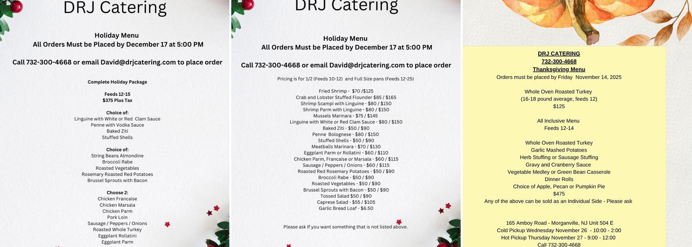 J&D Catering Menu