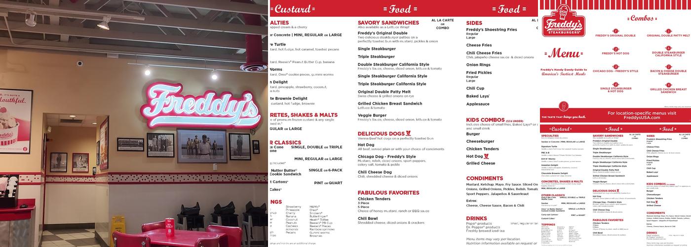 Freddy's Frozen Custard & Steakburgers Menu