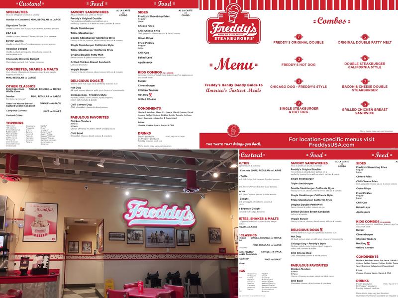 Freddy's Frozen Custard & Steakburgers Menu