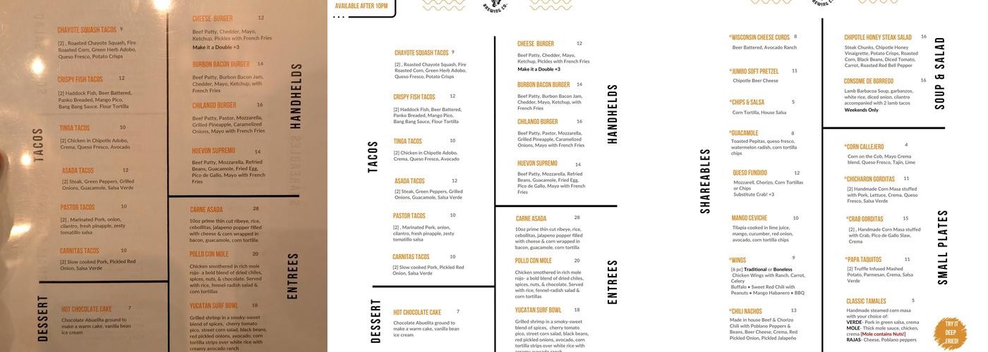 Mayan Monkey Brewing Co. Menu