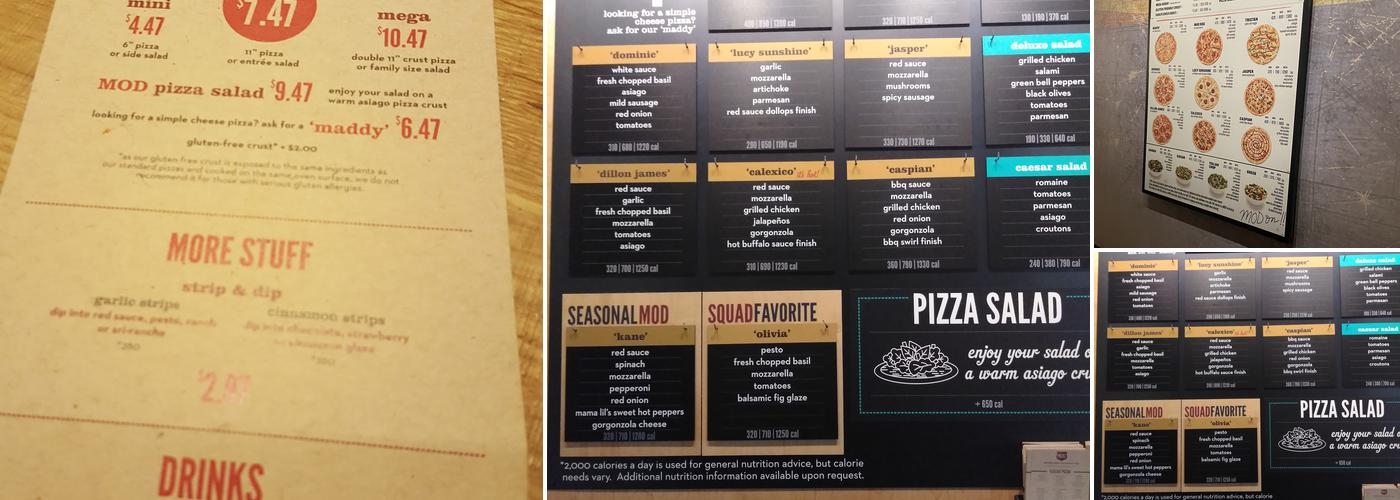 MOD Pizza Menu