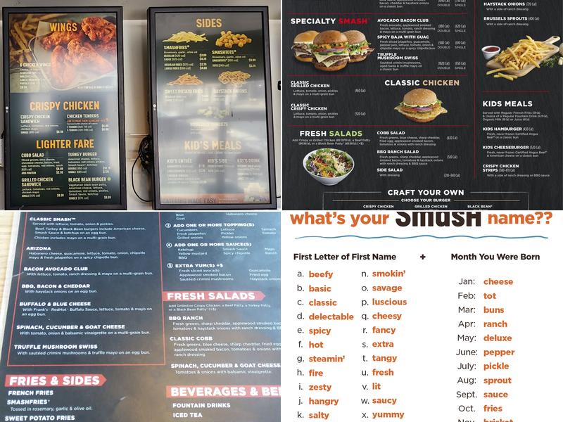 Smashburger Menu