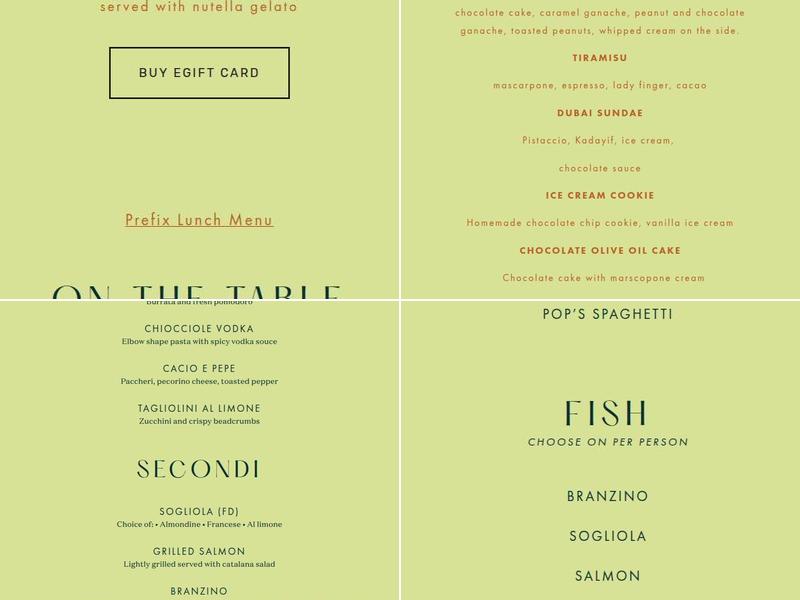 Teva Restaurant Menu