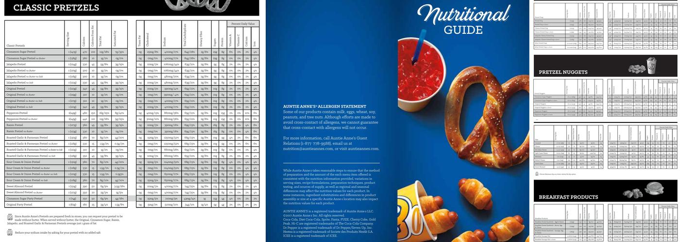 Auntie Anne's Menu