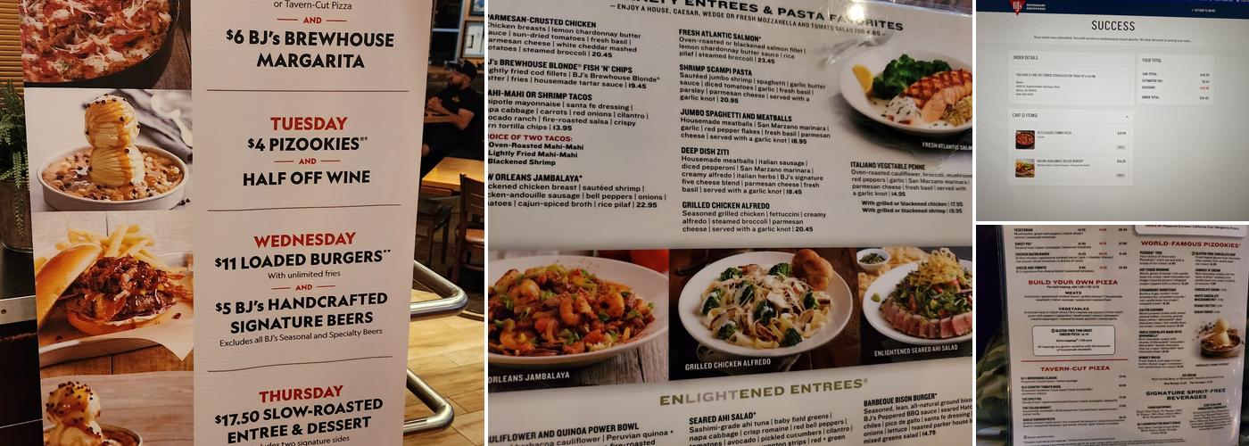 BJ's Restaurant & Brewhouse Menu