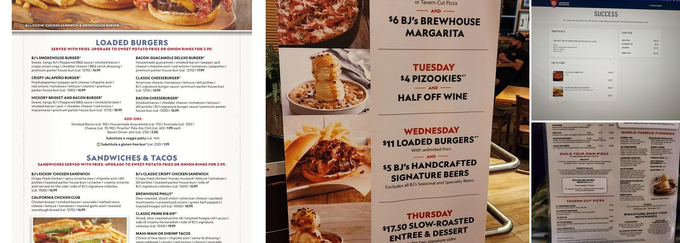 BJ's Restaurant & Brewhouse Menu