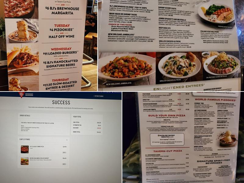 BJ's Restaurant & Brewhouse Menu