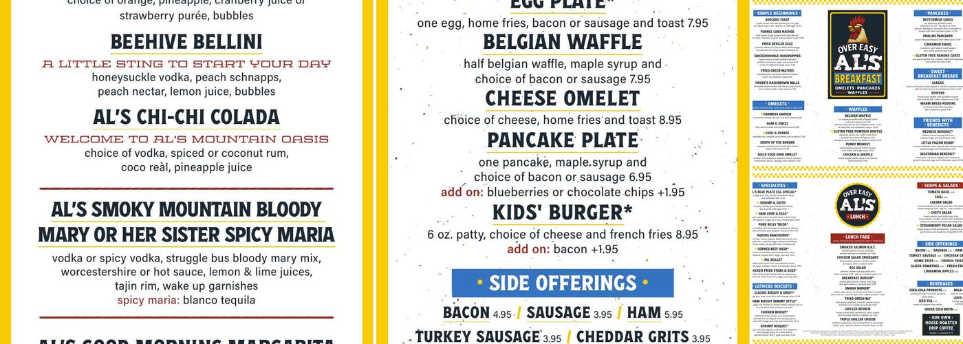 Over Easy Al’s Menu