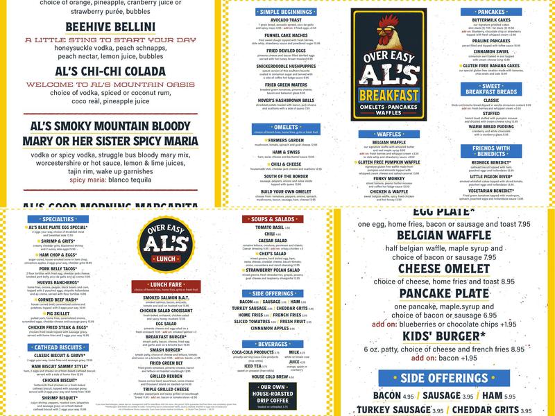 Over Easy Al’s Menu