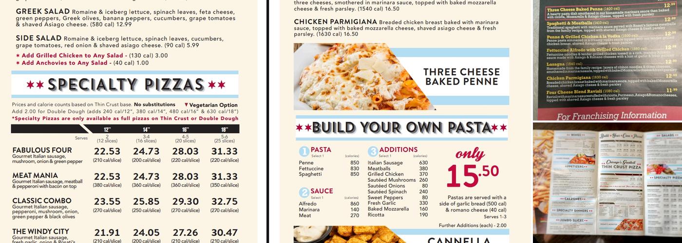 Rosati's Pizzeria Menu