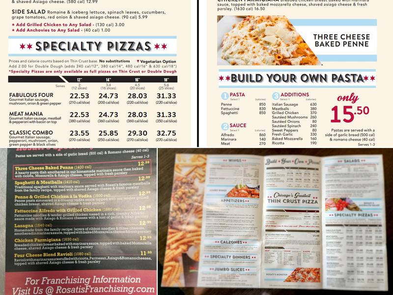 Rosati's Pizzeria Menu