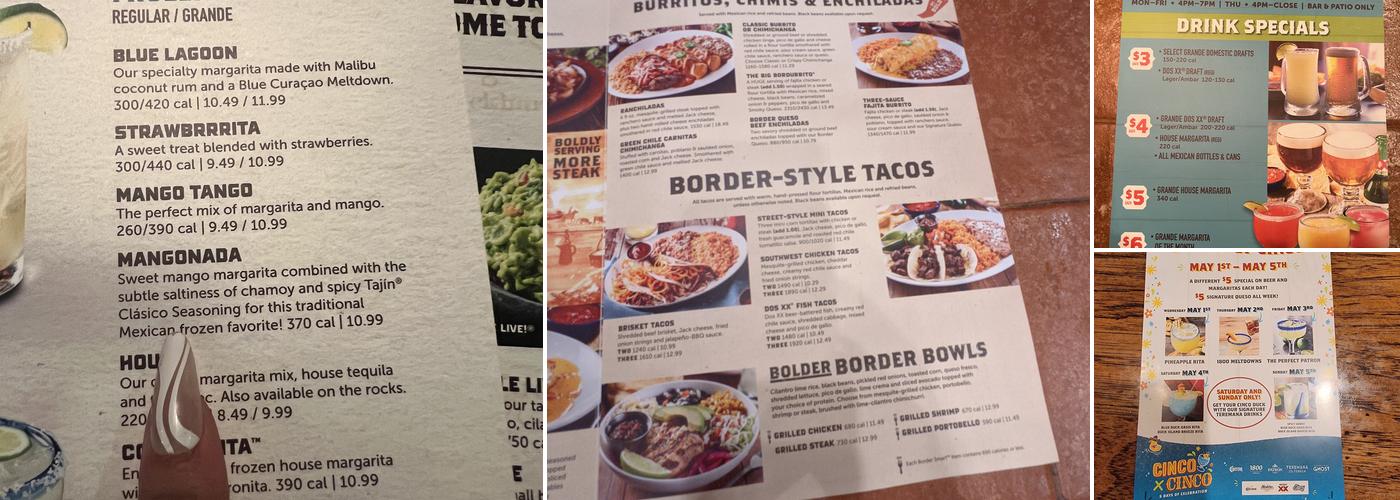 On The Border Mexican Grill & Cantina - Ahwatukee Menu