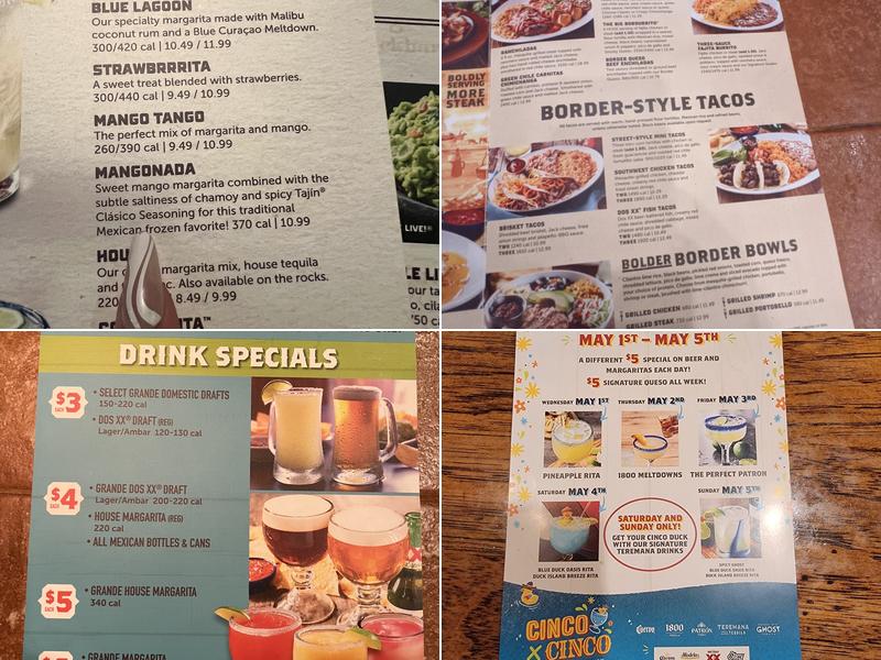 On The Border Mexican Grill & Cantina - Ahwatukee Menu