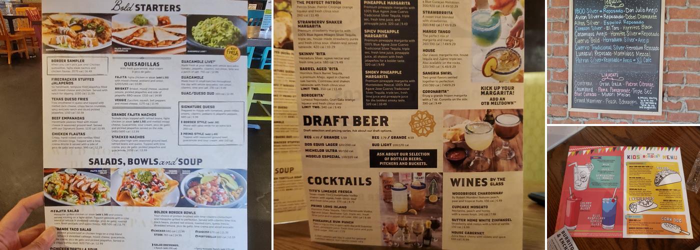 On The Border Mexican Grill & Cantina Menu