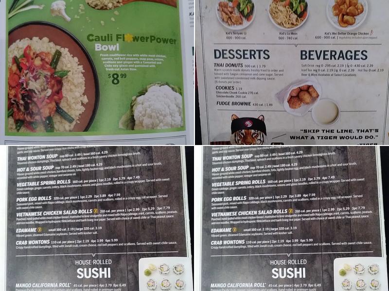 Pei Wei Asian Kitchen Menu