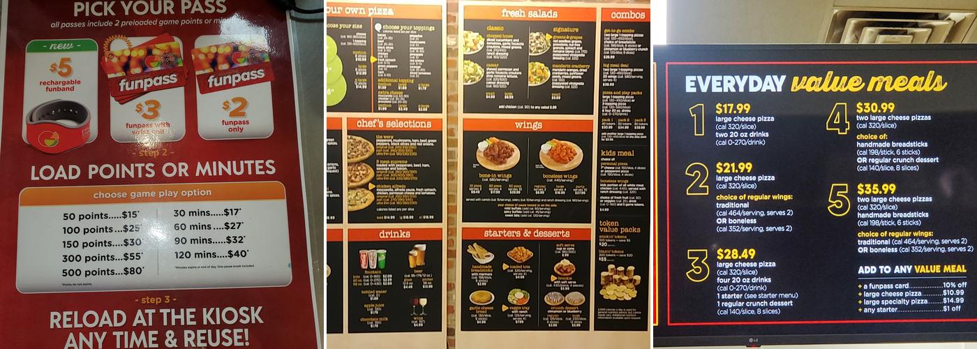 Peter Piper Pizza Menu