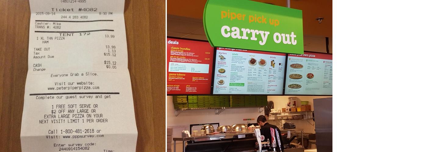 Peter Piper Pizza Menu