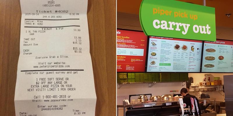Peter Piper Pizza Menu