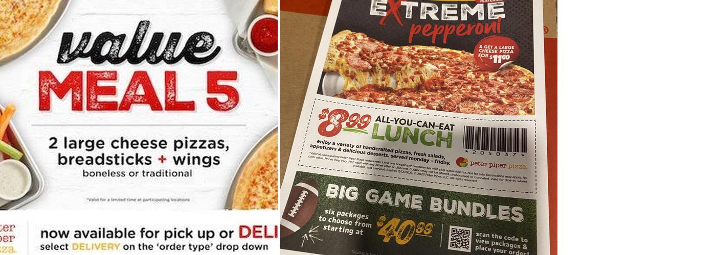 Peter Piper Pizza Menu