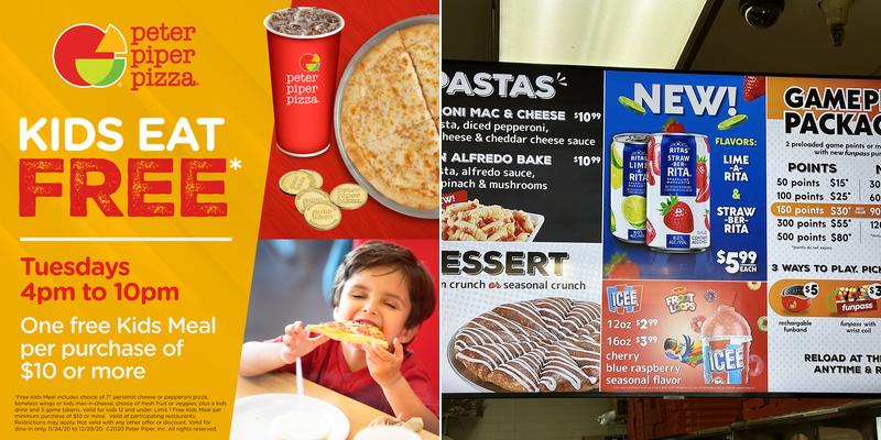 Peter Piper Pizza Menu