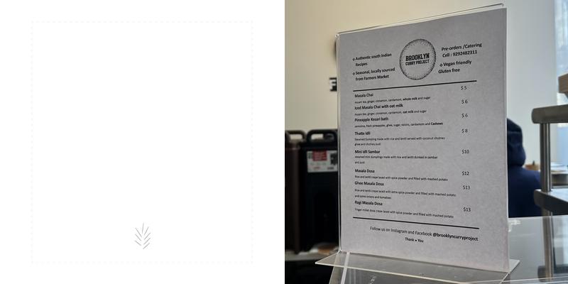 Brooklyn Curry Project Menu