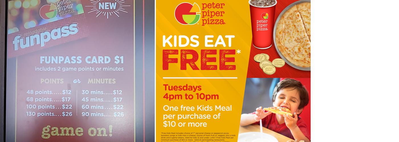 Peter Piper Pizza Menu