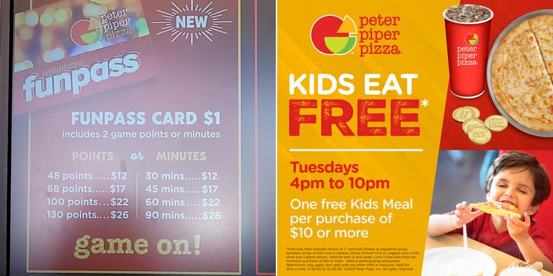 Peter Piper Pizza Menu