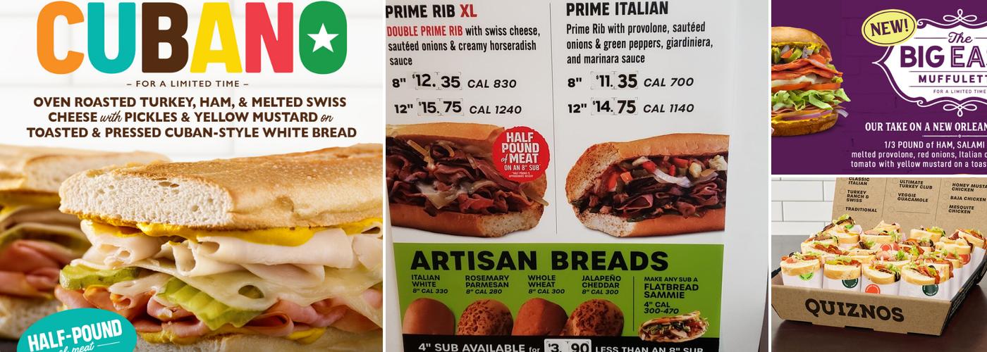 Quiznos Menu