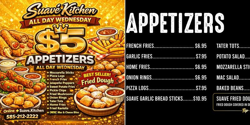 Suave Kitchen Menu