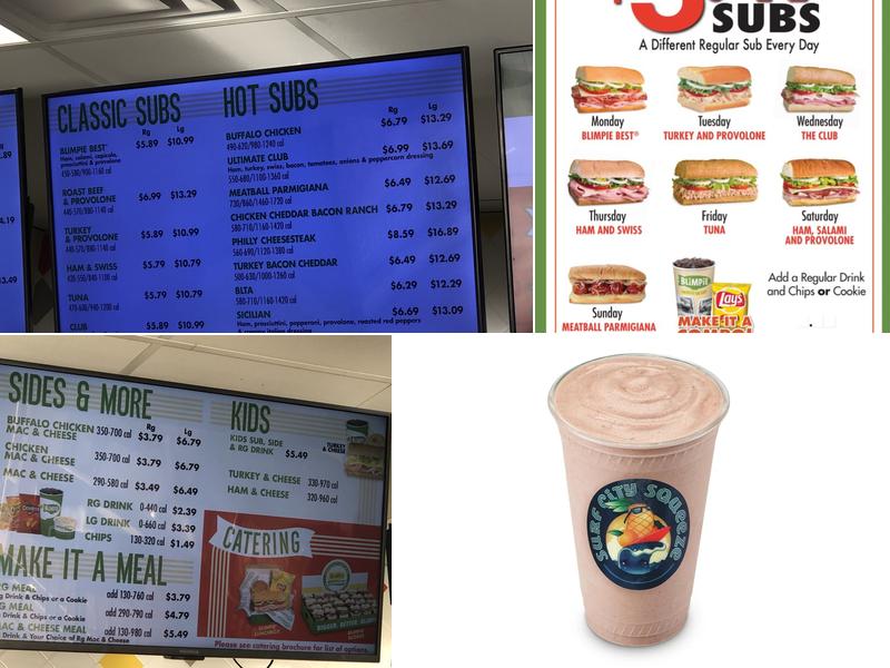 Blimpie Menu