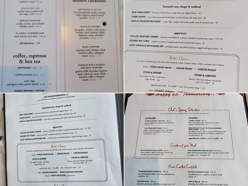 Ruth's Chris Steak House Menu