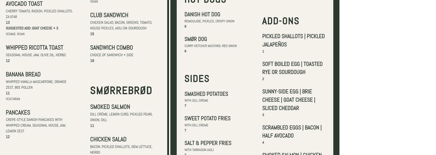 Smør Menu