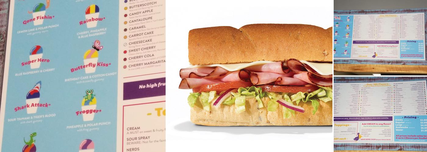 Subway Menu