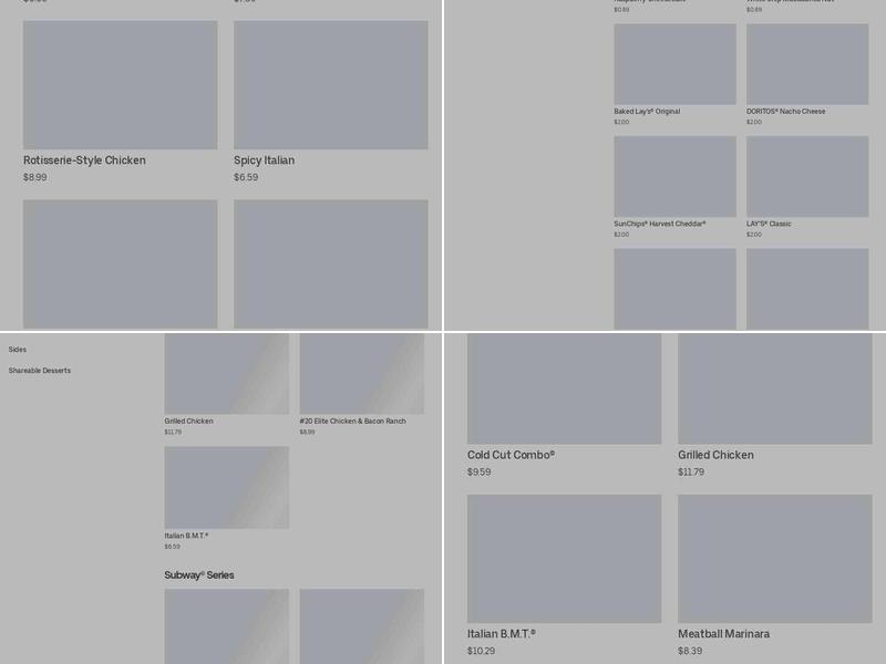 Subway Menu