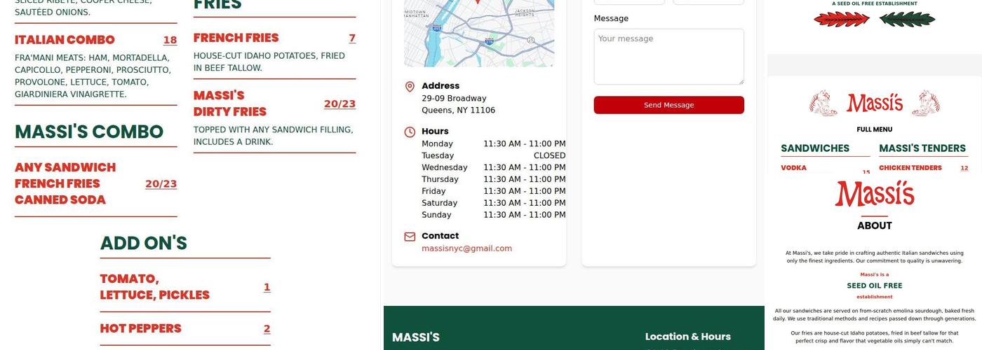 Massi’s Menu